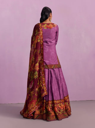 Sehnaaz Purple Lehenga Set by Kalista available on Indiaspopup.com