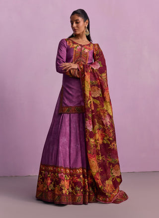 Sehnaaz Purple Lehenga Set by Kalista available on Indiaspopup.com