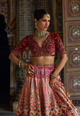 Nehmat Pink Lehenga Set by Kalista available on Indiaspopup