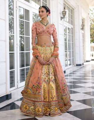 Nehmat yellow lehenga set