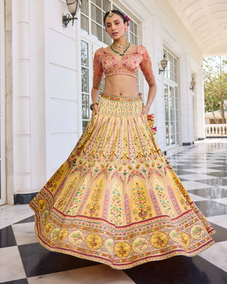 Nehmat yellow lehenga set