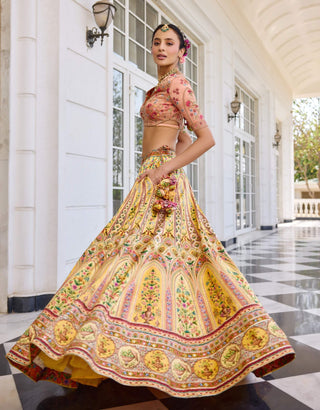 Nehmat yellow lehenga set