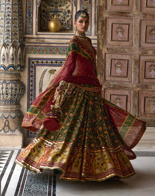 Sameera Green Lehenga Set by Kalista available on Indiaspopup