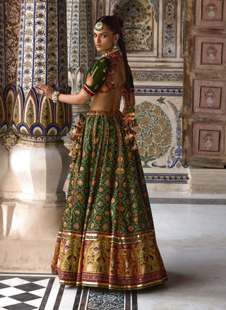 Sameera Green Lehenga Set by Kalista available on Indiaspopup