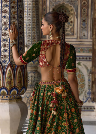 Sameera Green Lehenga Set by Kalista available on Indiaspopup