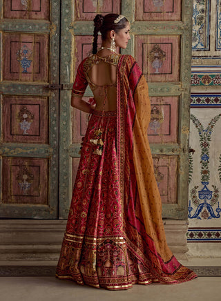 Sameera Hot Pink Lehenga Set by Kalista available on Indiaspopup