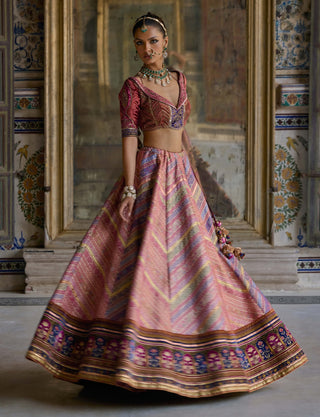 Mehkash Pink Lehenga Set by Kalista available on Indiaspopup