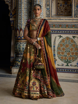 Zehna mustard lehenga set