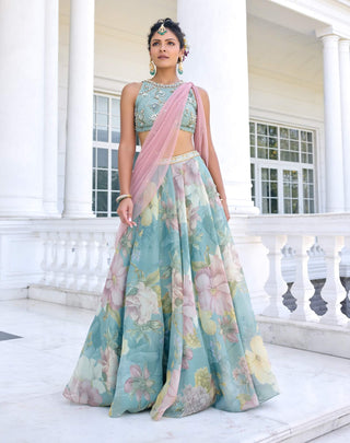 Juliette turquoise lehenga set