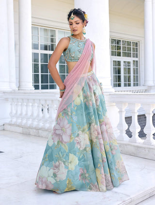 Juliette turquoise lehenga set