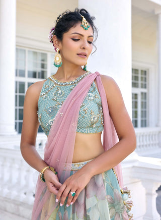 Juliette turquoise lehenga set