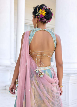 Juliette turquoise lehenga set