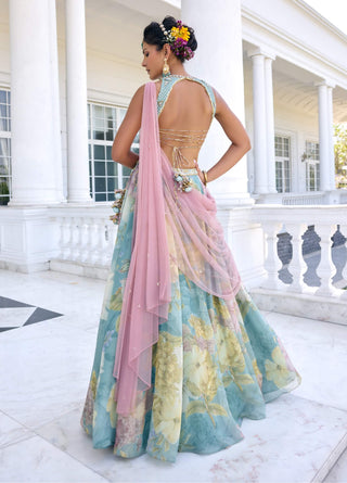 Juliette turquoise lehenga set