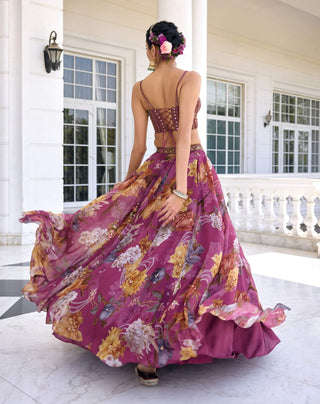 Cynthia tyrian purple lehenga set