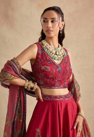 Aashna magenta red lehenga set