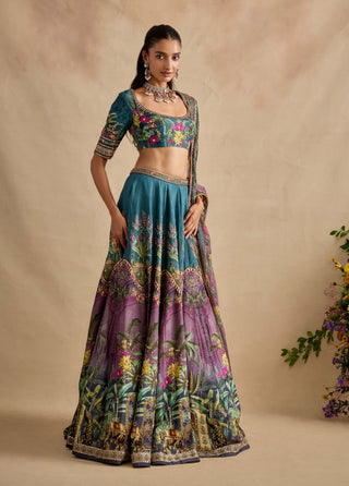 Saranya bondi blue lehenga set