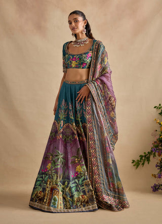Saranya bondi blue lehenga set