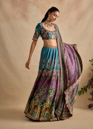 Saranya bondi blue lehenga set