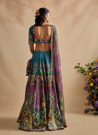 Saranya bondi blue lehenga set