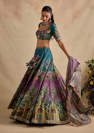 Saranya bondi blue lehenga set