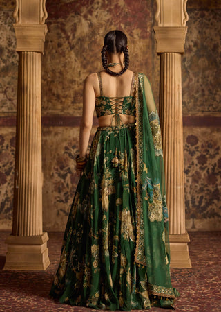 Samreen emerald green lehenga set