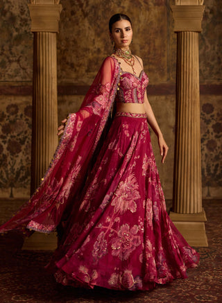 Samreen fuschia lehenga set
