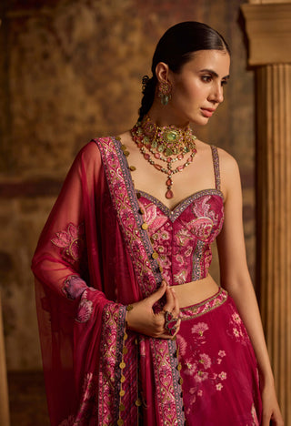 Samreen fuschia lehenga set
