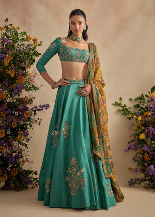 Aayat sea green lehenga set