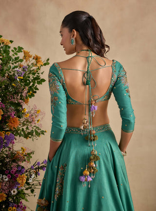 Aayat sea green lehenga set