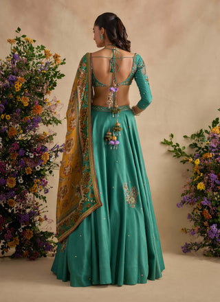 Aayat sea green lehenga set