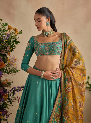 Aayat sea green lehenga set