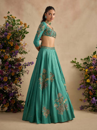 Aayat sea green lehenga set