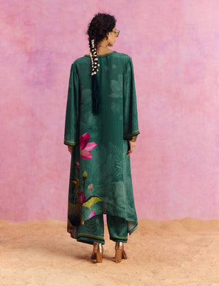 Green Luciana Kaftan And Pants by Kalista, available on Indiaspopup.com