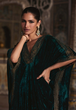 Zohra green kaftan and salwar