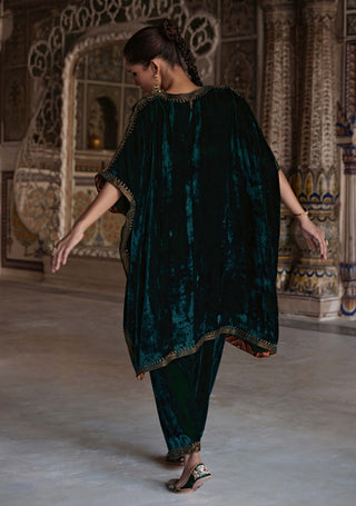 Zohra green kaftan and salwar