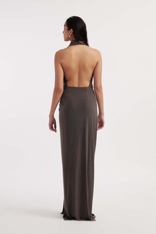 Beatrix purple dove backless gown