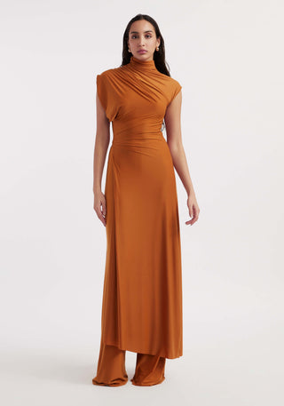 Eduarda rust orange dress