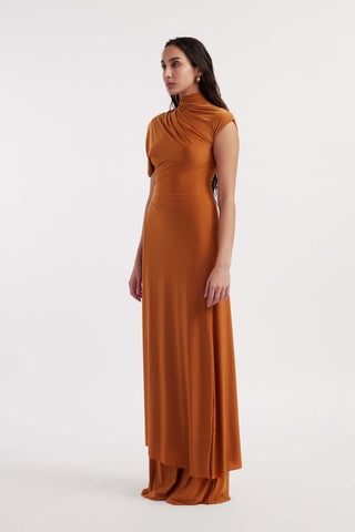 Eduarda rust orange dress