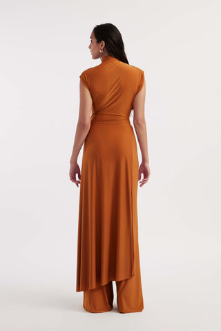 Eduarda rust orange dress