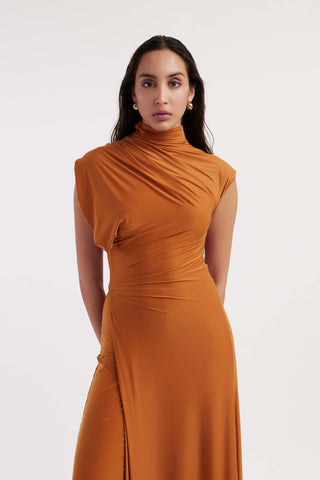 Eduarda rust orange dress