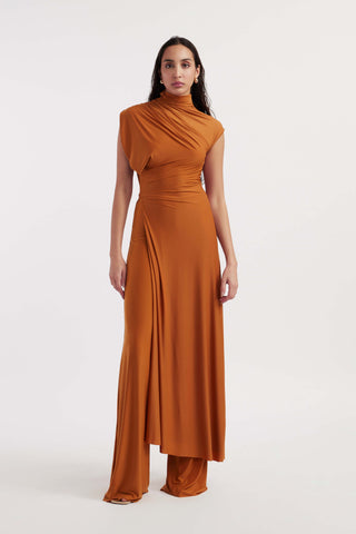 Eduarda rust orange dress