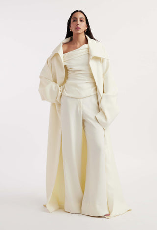 Natsya off white jacket and pant set