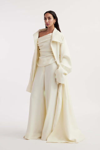 Natsya off white jacket and pant set