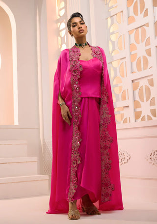 Gulnaar rani dhoti skirt corset and cape set