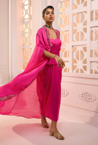 Gulnaar rani dhoti skirt corset and cape set