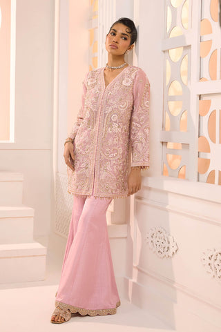 Zoya blush jacket kurta and sharara set