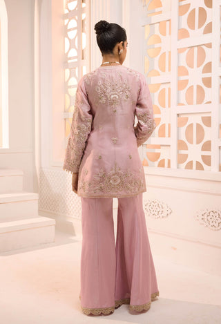 Zoya blush jacket kurta and sharara set