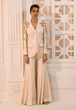 Aurelia ivory embroidered blazer and pant set