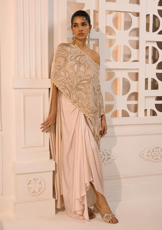 Nora ivory dhoti skirt set