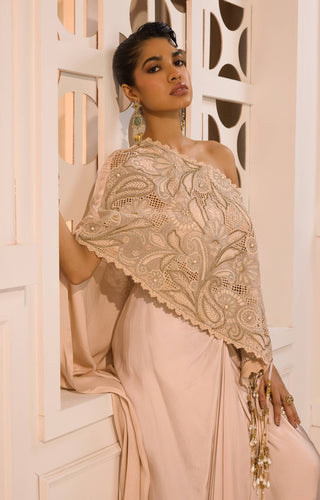 Nora ivory dhoti skirt set